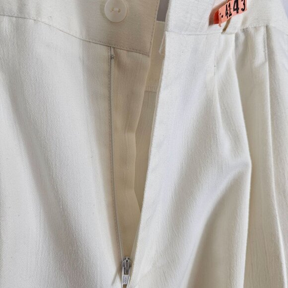 Women's 32" Ivory Dress Pants Cream Textured Pleated Business Casual Office Corp - Picture 14 of 16